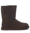 UGG UGG CLASSIC II SHORT ANKLE BOOTS IN BROWN LEATHER VINTAGE EFFECT,1016559-BROWNSTONE