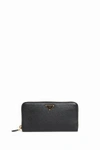 Prada Saffiano Zip Wallet In Black