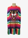 GUCCI GUCCI ANGRY CAT INTARSIA STRIPED CAPE,478655X5Z0612269904