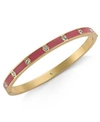 Kate Spade Crystal & Enamel Hinge Bangle In Clear/berry