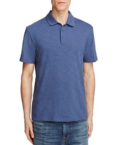Vince Classic Cotton Slub Polo Shirt In Spruce Blue