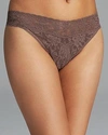 Hanky Panky Stretch Lace Traditional-rise Thong In Cappuccino