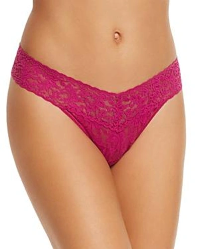 Hanky Panky Stretch Lace Traditional-rise Thong In Bright Amethyst