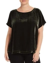 Eileen Fisher Short Sleeve Velvet Top In Dark Pearl/hemlock
