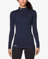 UNDER ARMOUR WOMEN'S COLDGEAR FLEECE-LINED MOCK NECK TOP