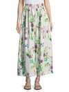 MDS STRIPES Floral Cotton Skirt