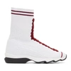 Fendi Sock Knit High-top Sneakers In White
