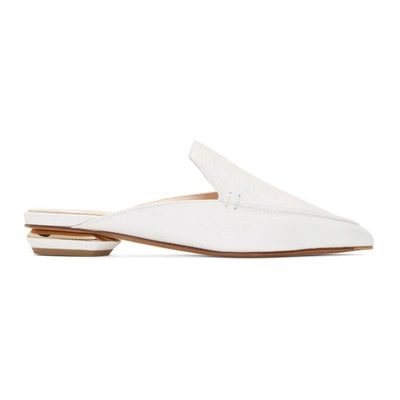 Nicholas Kirkwood Beya Textured-leather Slippers In White