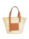 Loewe Women's Medium Leather-trimmed Woven Basket Bag In Beige