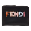 FENDI Black 2Jours Logo Pouch,8M0363 A13J