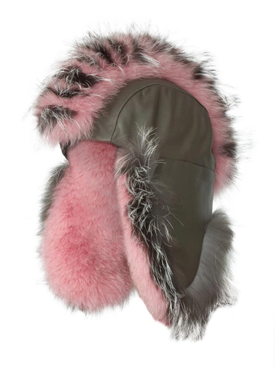 Gigi Burris Millinery Fur Trapper Hat In Pink