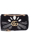 GUCCI GG MARMONT VELVET SHOULDER BAG,P00300927-1