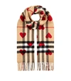 BURBERRY CLASSIC CASHMERE CHECK HEART SCARF,P000000000005181619
