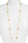 Marco Bicego 18k Yellow Gold Lunaria Mother-of-pearl Long Necklace, 36 In White Mother Of Pearl