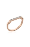 Monica Vinader Signature Thin Diamond Ring In Rose Gold/ Diamond