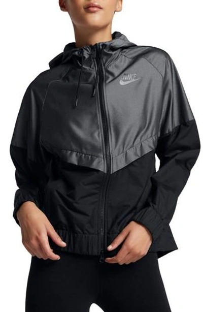 Nike Women's Sportswear Ripstop Windrunner Jacket, Black In Black/ Black