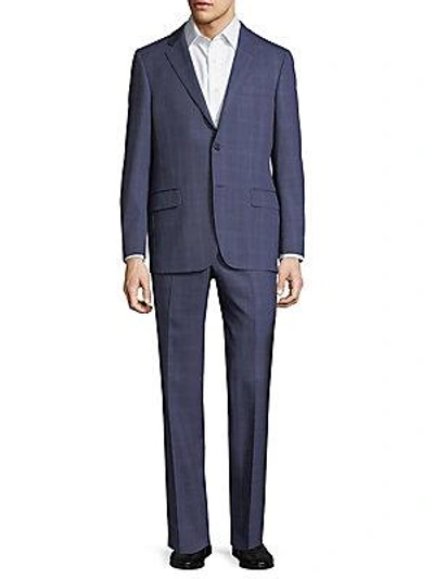 Hickey Freeman Classic Fit Windowpane Wool Suit In Blue