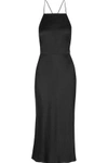 JASON WU WOMAN SATIN-CREPE MIDI DRESS BLACK,US 4772211931045277