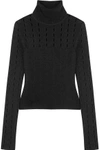 ALICE AND OLIVIA WOMAN CATHIE CUTOUT STRETCH-KNIT TURTLENECK TOP BLACK,US 4772211931361043