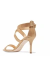 GIUSEPPE ZANOTTI WOMAN METALLIC HOUNDSTOOTH JACQUARD SANDALS GOLD,AU 2526016082455394