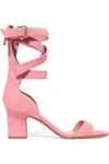 VALENTINO GARAVANI WOMAN SUEDE SANDALS BABY PINK,US 4772211931759159