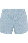 ALICE AND OLIVIA WOMAN STRIPED STRETCH-COTTON SHORTS SKY BLUE,US 1998551928262848