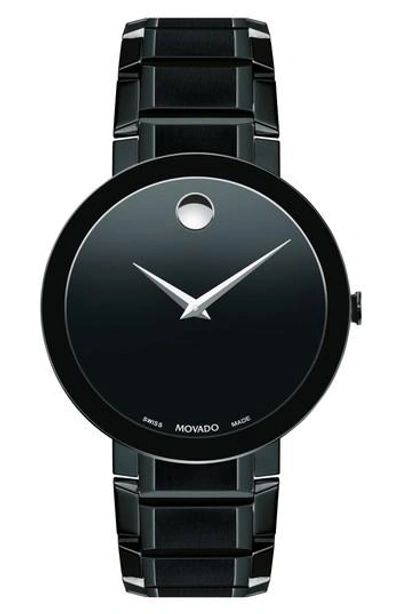 Movado Men's Sapphire Black Pvd Stainless Steel Bracelet Watch