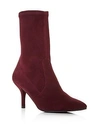 STUART WEITZMAN CLING SUEDE STRETCH SOCK BOOTIES,CLING