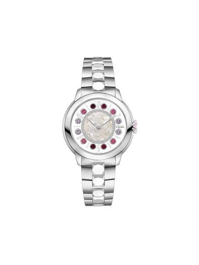 Fendi Ishine Diamond & Rotating Gemstones Watch, 33mm In White