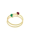 WOUTERS & HENDRIX GOLD EMERALD & RUBY SET OF RINGS
