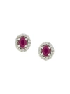 Wouters & Hendrix Gold 18kt Gold, Diamond And Ruby Stud Earrings In Gold