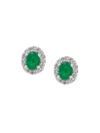 WOUTERS & HENDRIX GOLD 18KT GOLD, DIAMOND AND EMERALD STUD EARRINGS,O1DS14EWGPAIR12489902