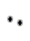 Wouters & Hendrix Gold 18kt Gold, Diamond And Sapphire Stud Earrings In Blue