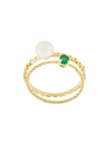 WOUTERS & HENDRIX GOLD PEARL & EMERALD SET OF RINGS,R146EANDR164YG12490410