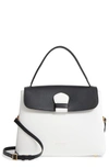 BURBERRY MEDIUM CAMBERLEY COLORBLOCK LEATHER & HOUSE CHECK TOP HANDLE SATCHEL - WHITE,4068465