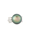 ASSAEL TAHITIAN PEARL & DIAMOND RING IN PLATINUM,PROD205590134