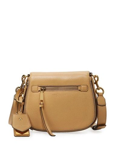 Marc Jacobs Recruit Small Leather Saddle Bag In Antique Beige/gold