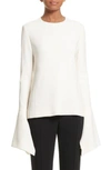 VICTORIA BECKHAM FLARE SLEEVE CREPE BLOUSE,TP LNG 1309B PSS18