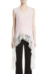 ALTUZARRA LACE TRIM SILK BLOUSE,118-404 637