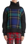 BURBERRY FIORA CHECK WOOL & CASHMERE TURTLENECK SWEATER,4063851
