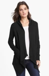 Splendid Draped Thermal Hoodie In Black