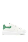 Alexander Mcqueen Ssense Exclusive White & Green Oversized Sneakers In Sneaker Pelle S Gommabianco