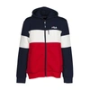 Fila Colourblock Zipped Hoodie In Blue-white-red