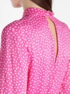 Off-white Dot-print Drawstring Satin Dress With Hanky Hem In Pink