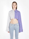 OFF-WHITE OFF WHITE C/O VIRGIL ABLOH WOMEN'S MULTICOLOR STRIPED CROPPED SHIRT