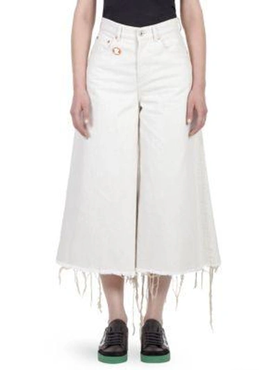 Off-white Wide-leg Crop Jeans In