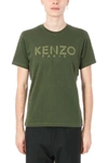 Kenzo Logo Printed Cotton Jersey T-shirt In Green