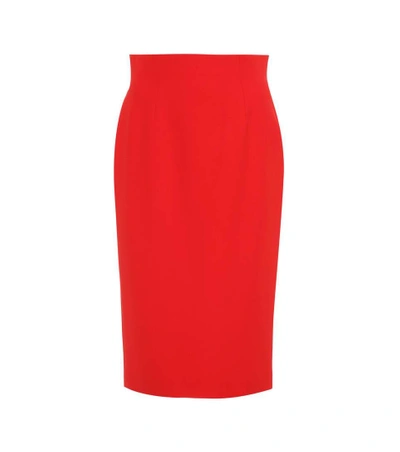 Alexander Mcqueen Rear Vent Pencil Skirt In Red