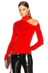 DION LEE DION LEE SPIRAL SLEEVE SWEATER IN RED,A7176R18
