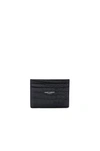 Saint Laurent Crocodile-effect Leather Cardholder In Black